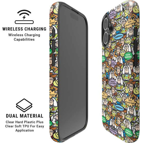 Disney Toy Story Characters Collage Pattern iPhone 16 Plus Magsafe Impact Case